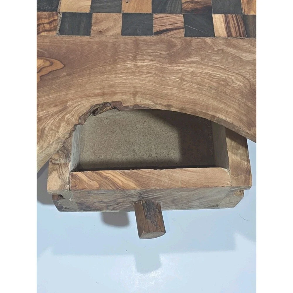Handcarved Olive Wood Table Top  Chess Set ( No chess pieces )